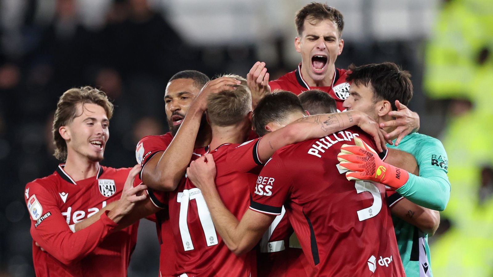 West Brom Secures 1-0 Victory Against Derby Despite Playing with 10 Men