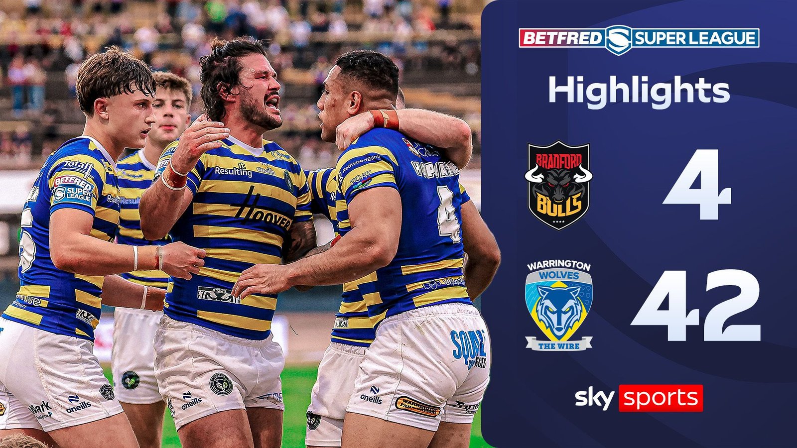 Warrington Wolves Secure Dominant 42-4 Victory Over Bradford Bulls