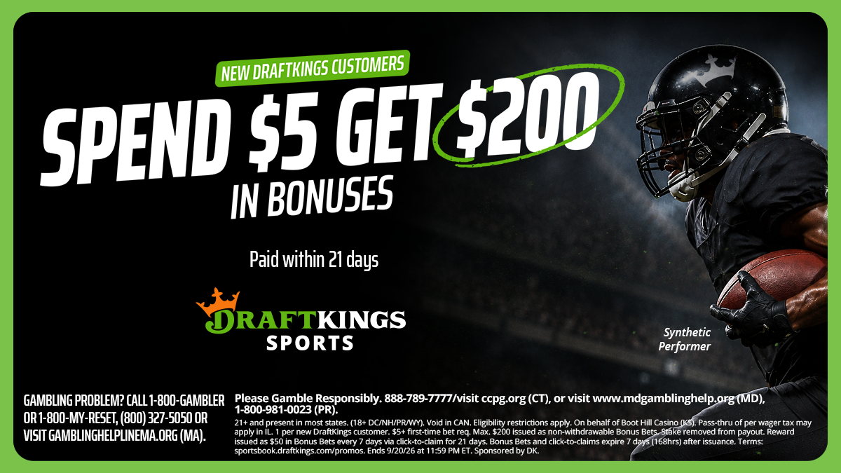 Use DraftKings promo code to get $200 in bonus bets by targeting Patriots-Browns, NFL, college football today