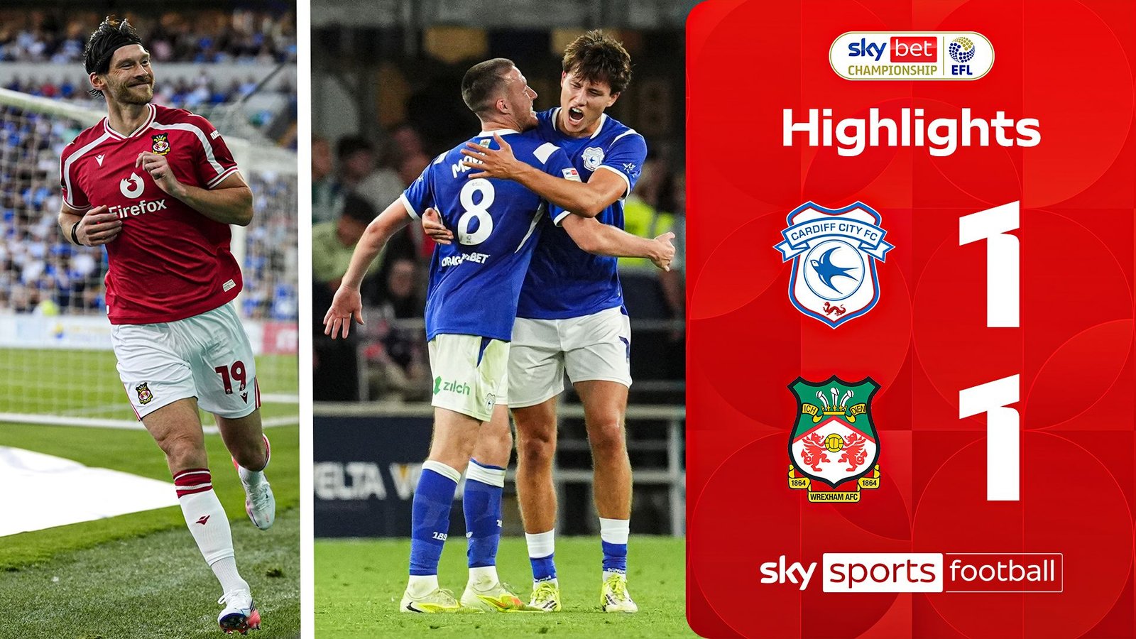 Last-gasp DRAMA sees Cardiff earn point vs Wrexham on Championship return
