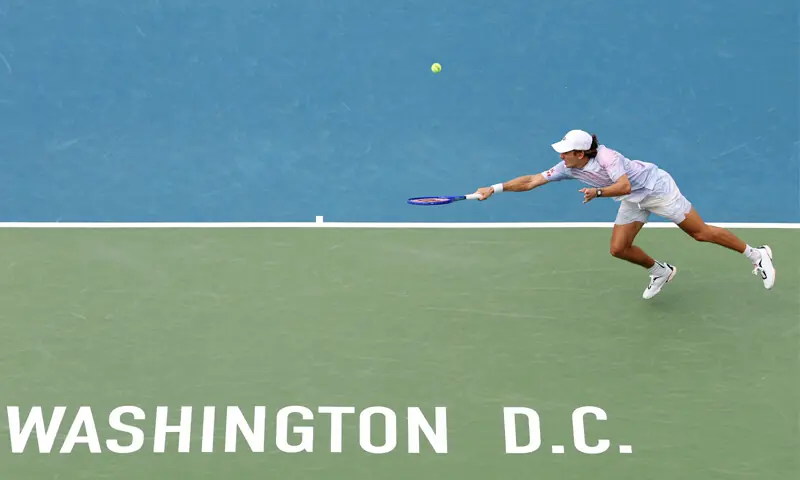 Alex De Minaur beats Stefanos Tsitsipas to set up Hewitt clash in Washington