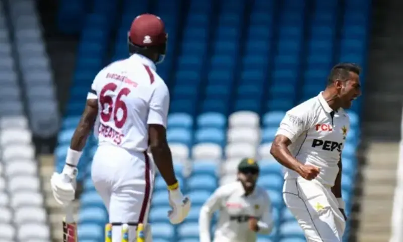 Pakistan seize control but Hope, Joseph fight on as West Indies reach 303-7 at lunch