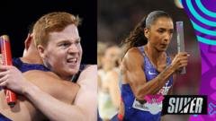 Dramatic last laps as GB take silver in men's and women's 4x400m relays