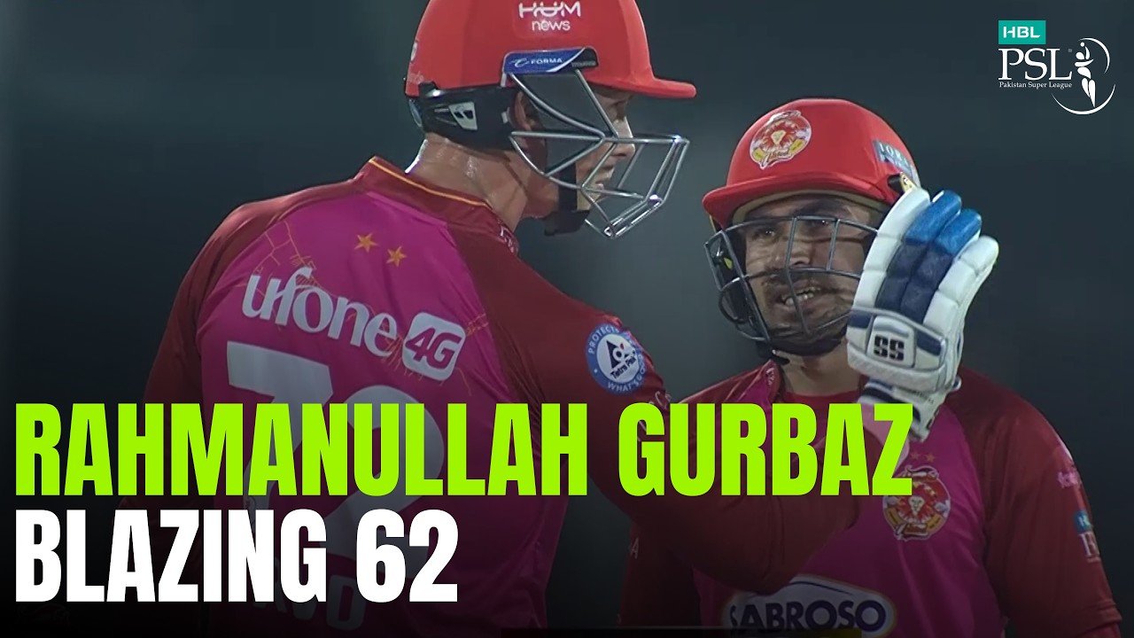 Rahmanullah Gurbaz’s Blazing 62 | 7 Fours & 4 Sixes | HBL PSL 8 | MI2J