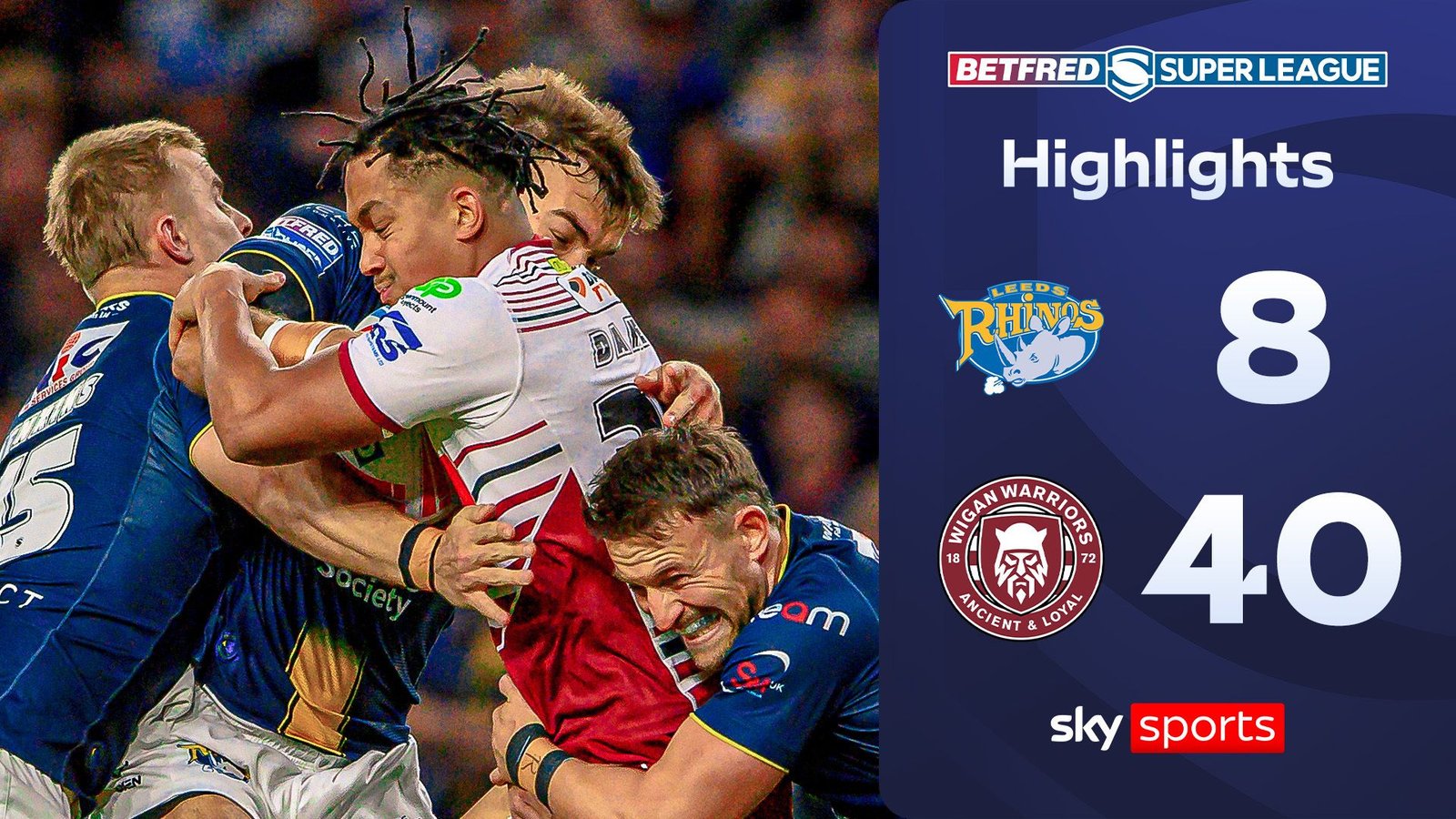 Wigan Warriors Dominate Leeds Rhinos 40-8 to Lead Super League Shield Race