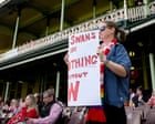 Sydney Swans fans turn out to support AFLW team but hundreds walk out before men’s match